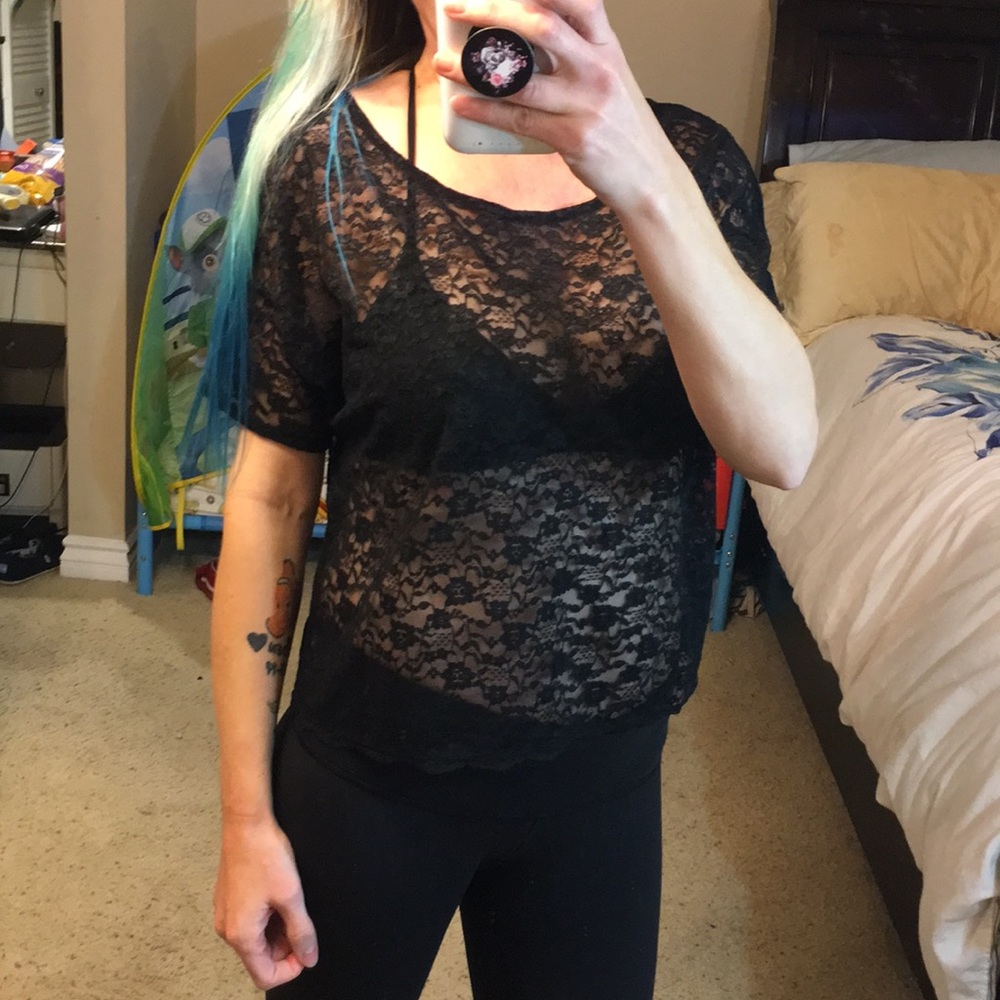 NWOT VS BLACK LACE SHIRT - Picture 3 of 8
